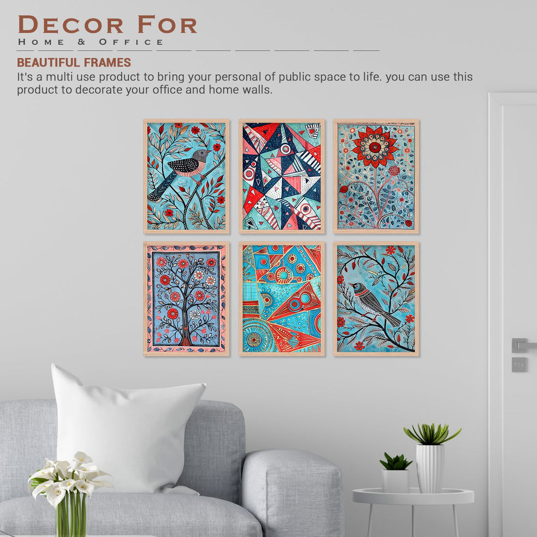New Coloured Bird And Tree Art