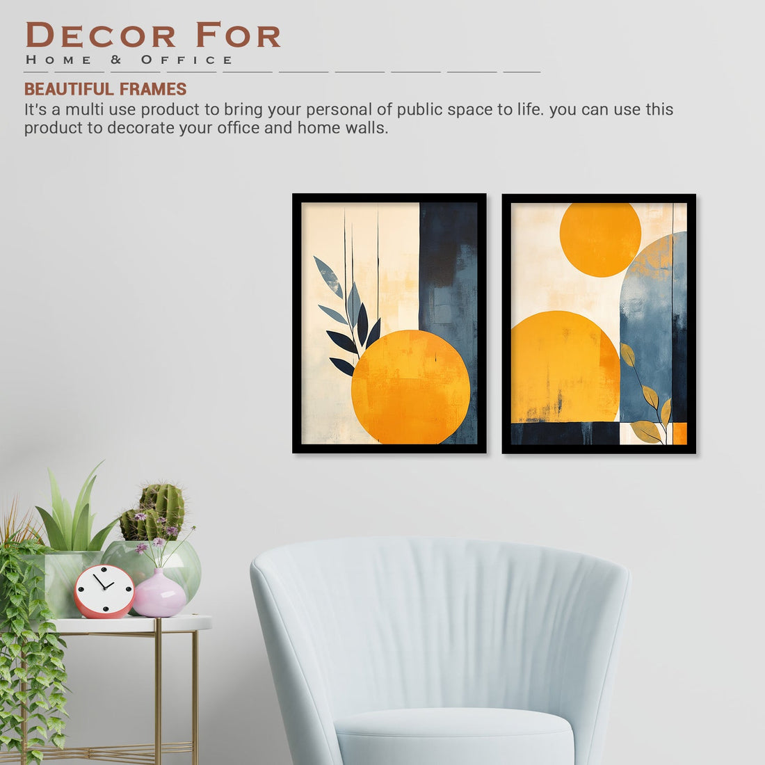 Yellow Circle Shape Framed