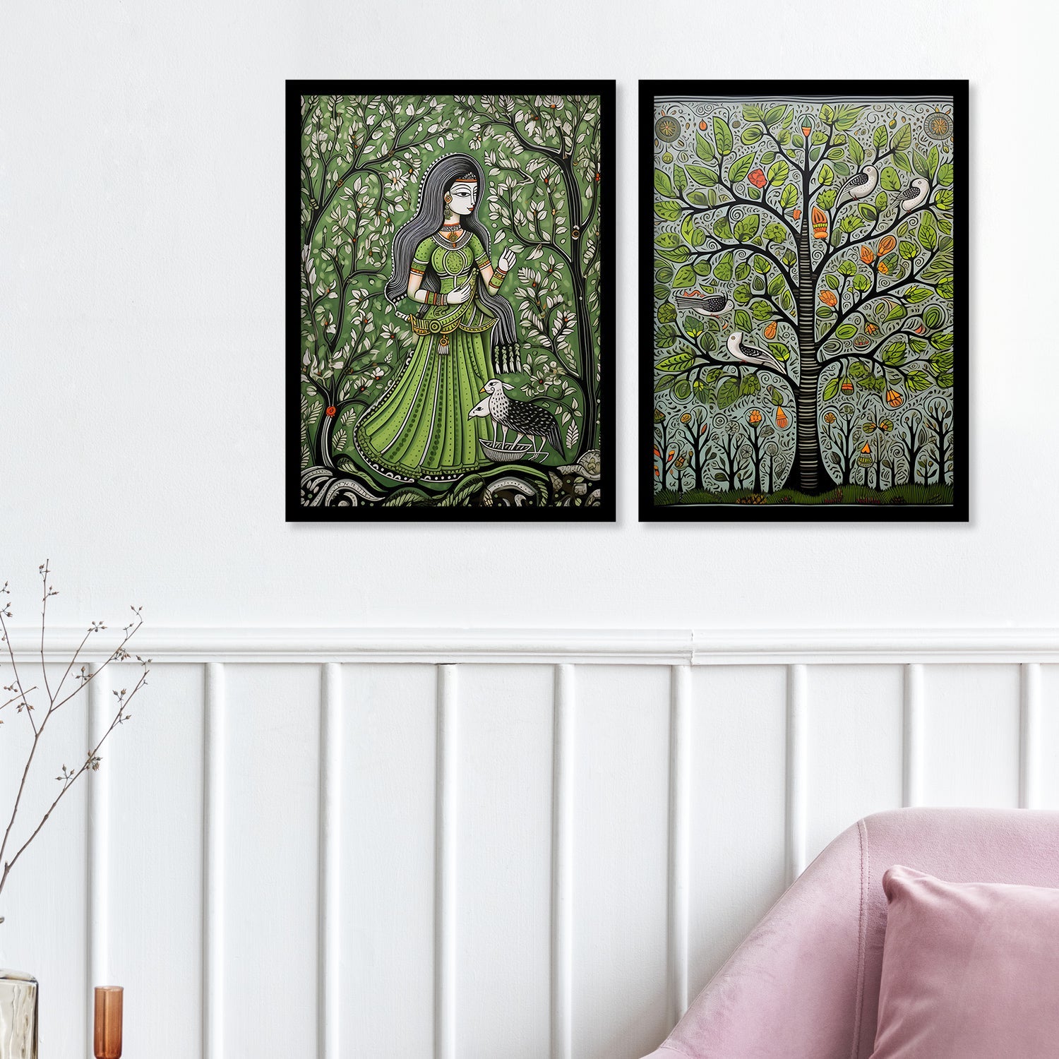 Traditional Madhubani Framed