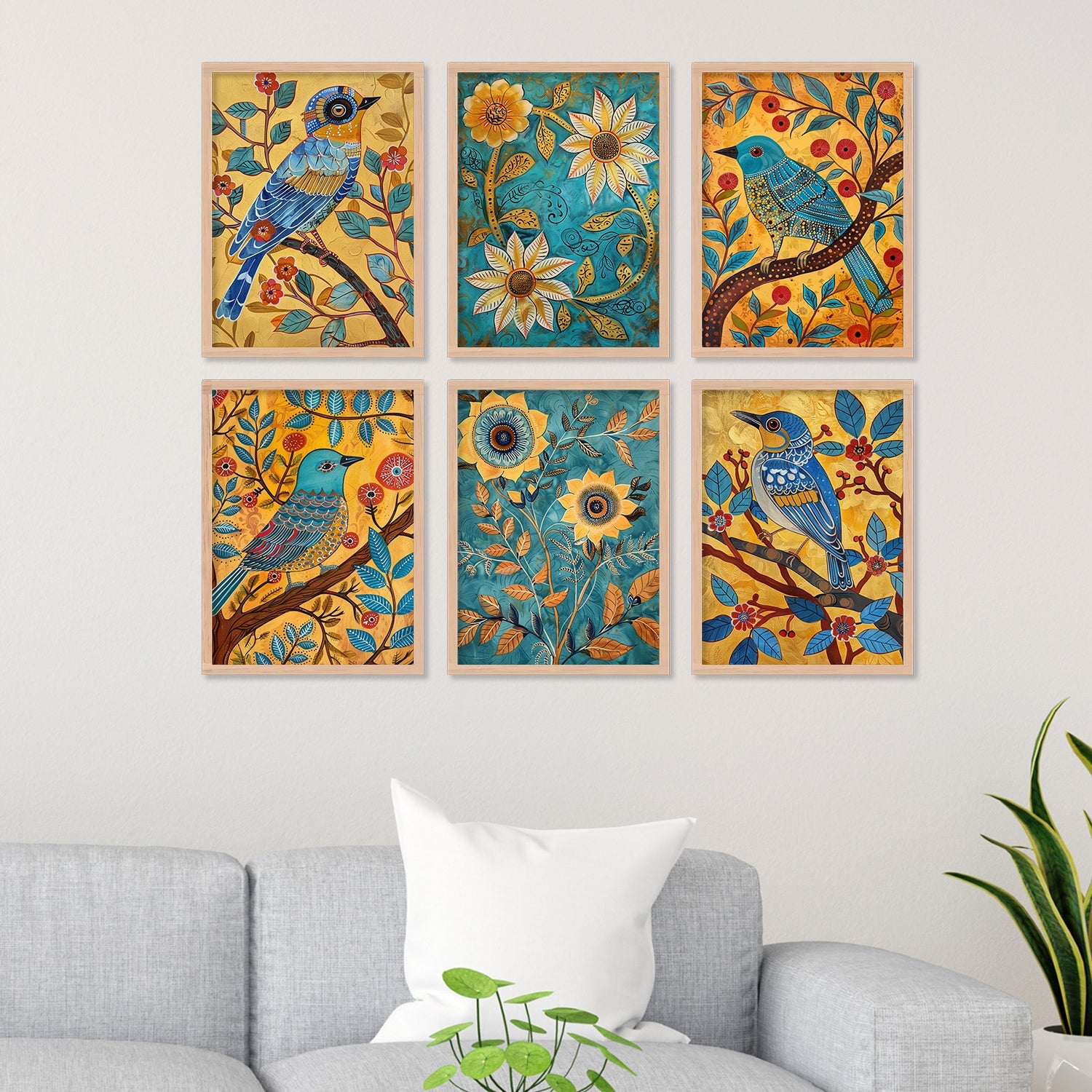 New Bird Madhubani Wall Art