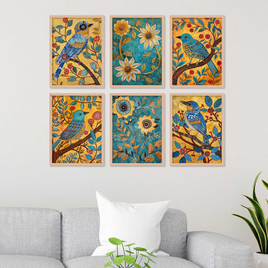 New Bird Madhubani Wall Art