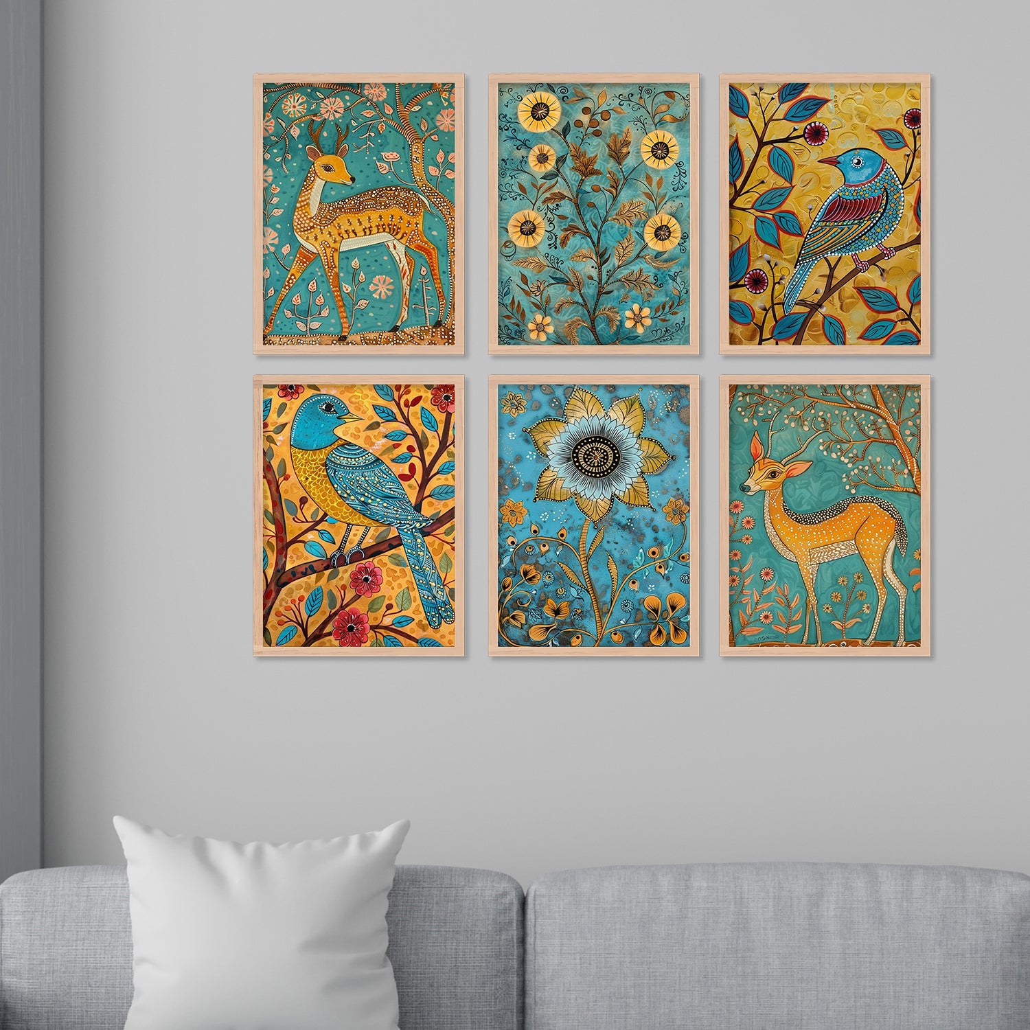 Yellow Deer With Bird