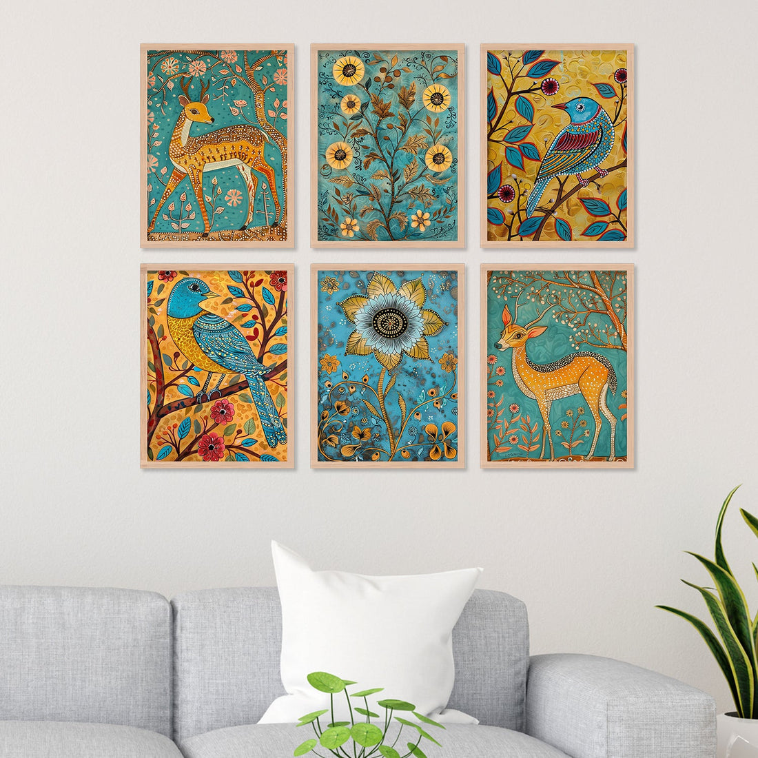 Yellow Deer With Bird
