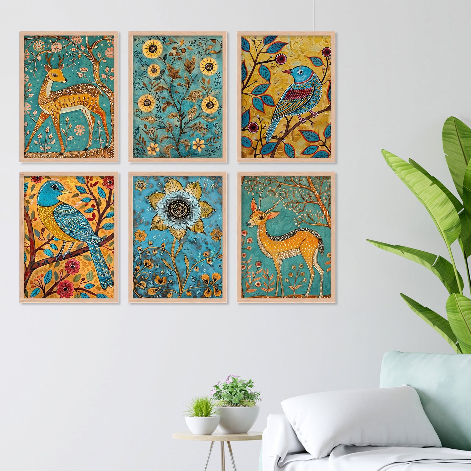 Yellow Deer With Bird
