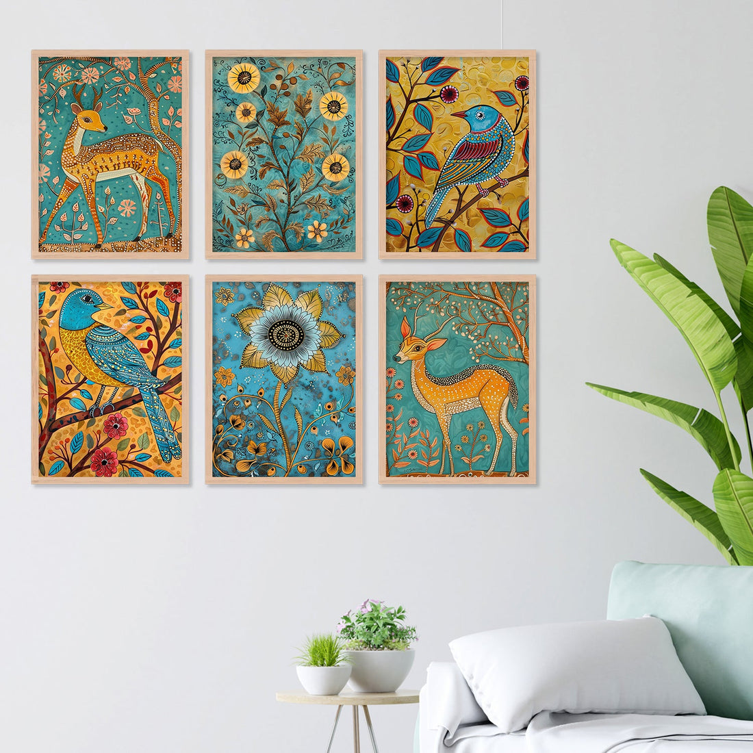 Yellow Deer With Bird