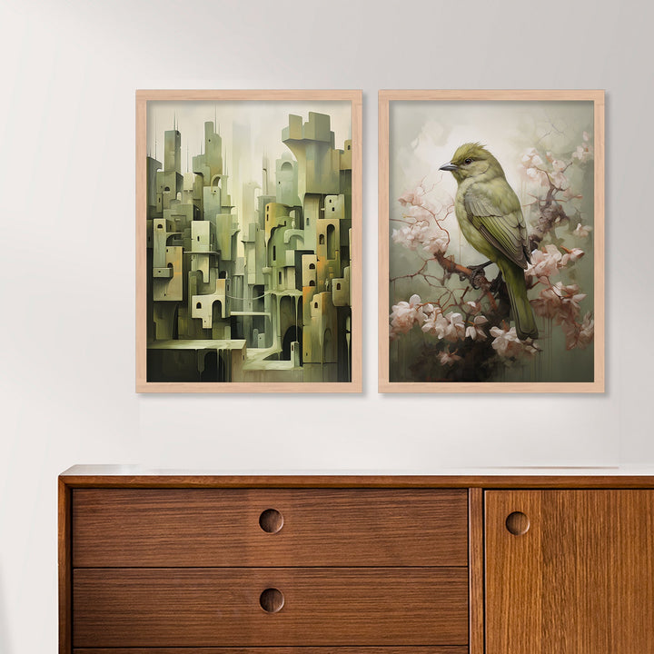 Green City With Bird