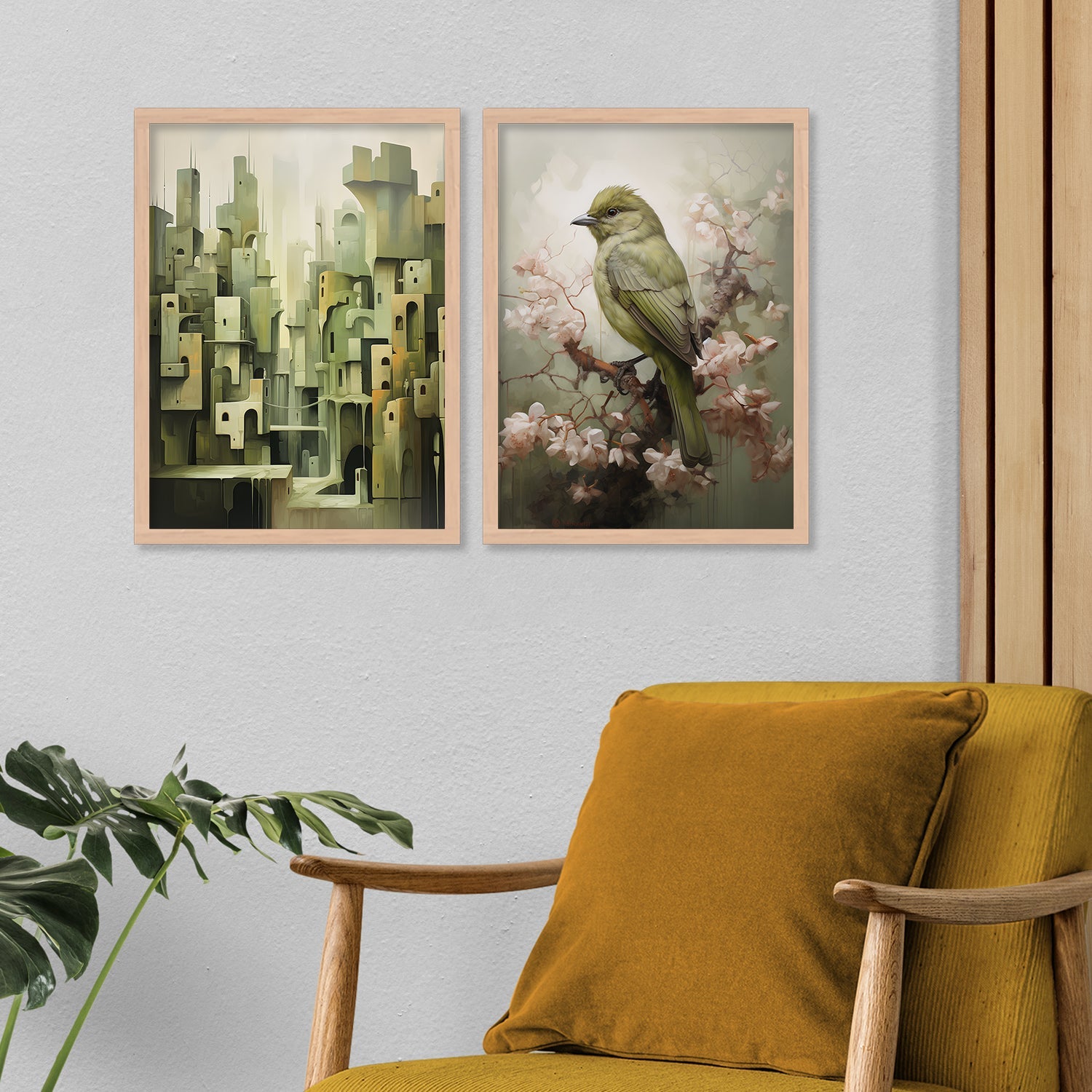 Green City With Bird