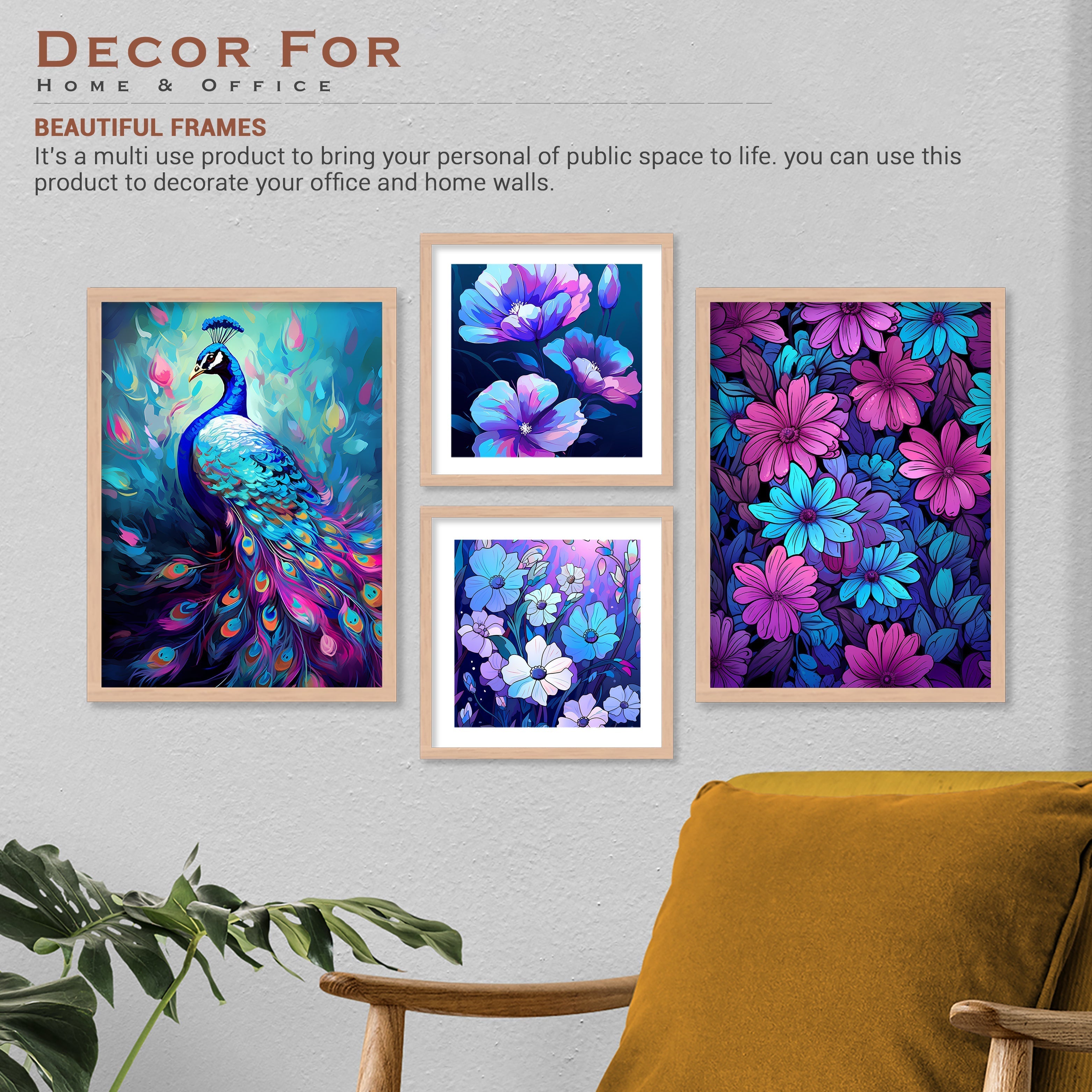 Peacock Flower Art