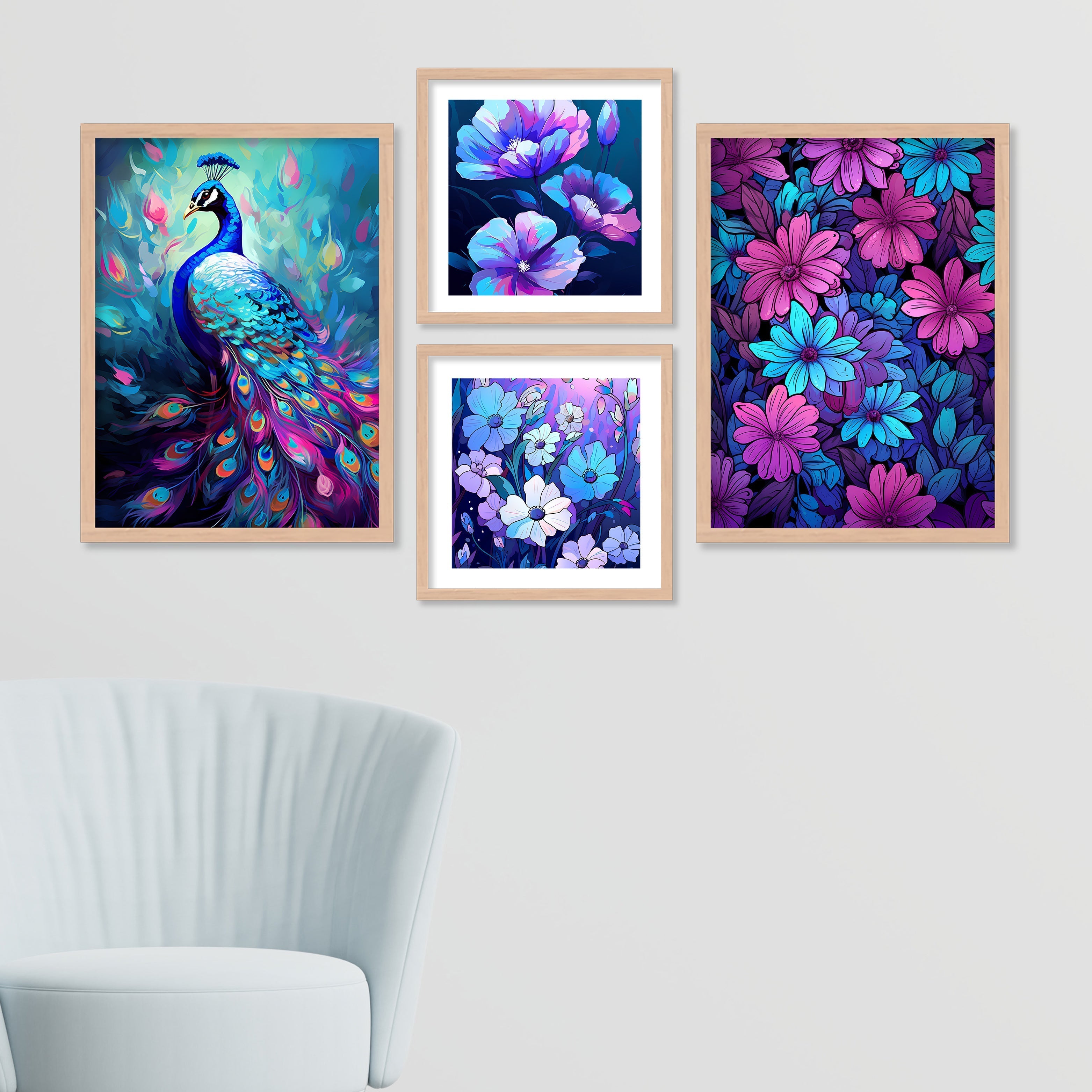 Peacock Flower Art