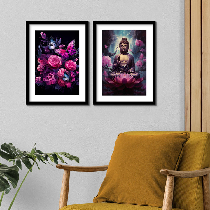 Sparkle Flower And Lord Buddha