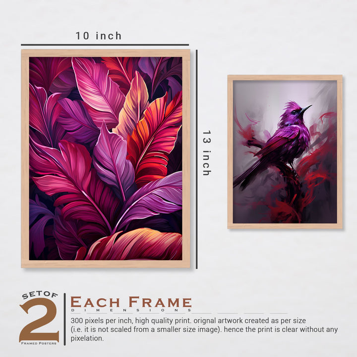 Pink Colour Leaves Art