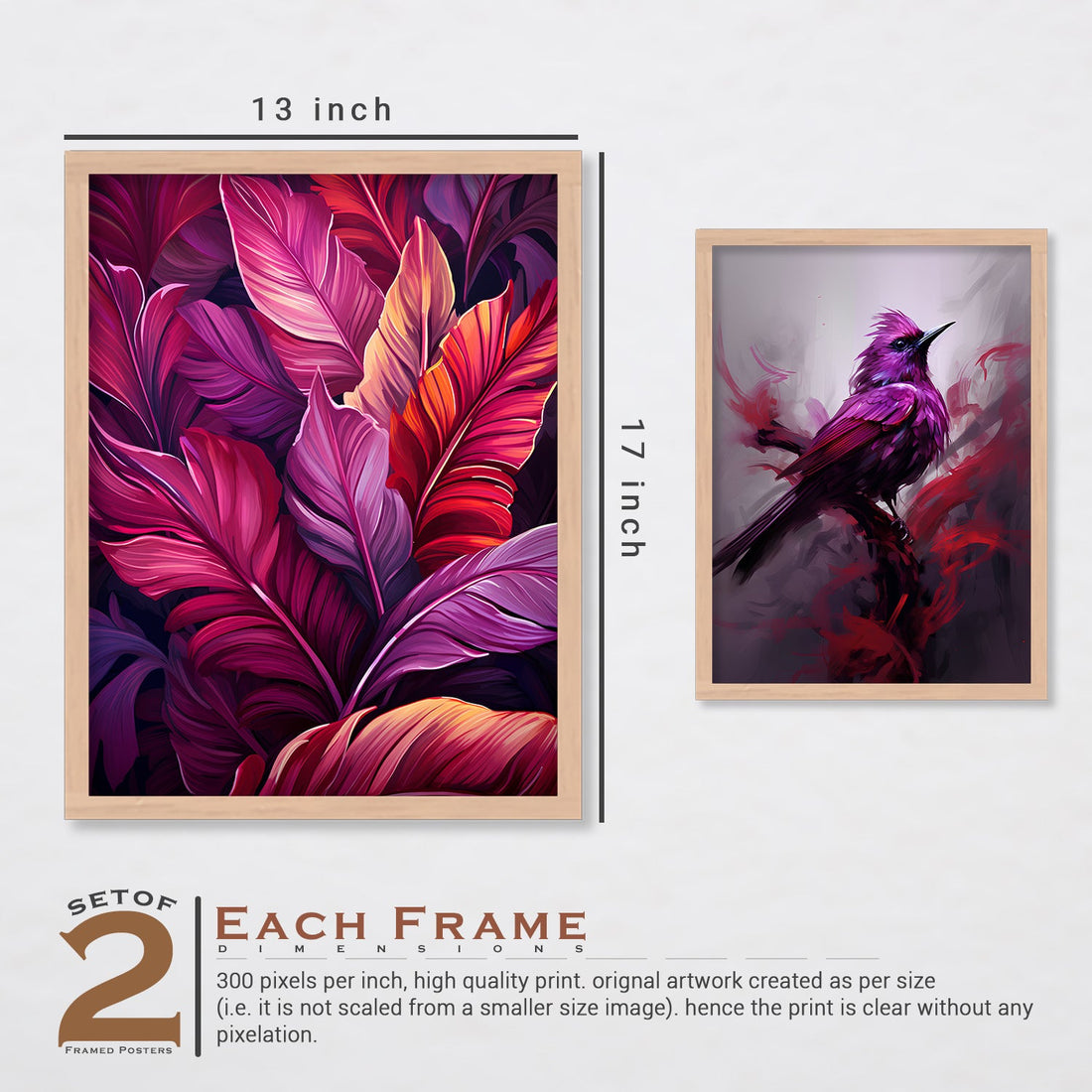 Pink Colour Leaves Art