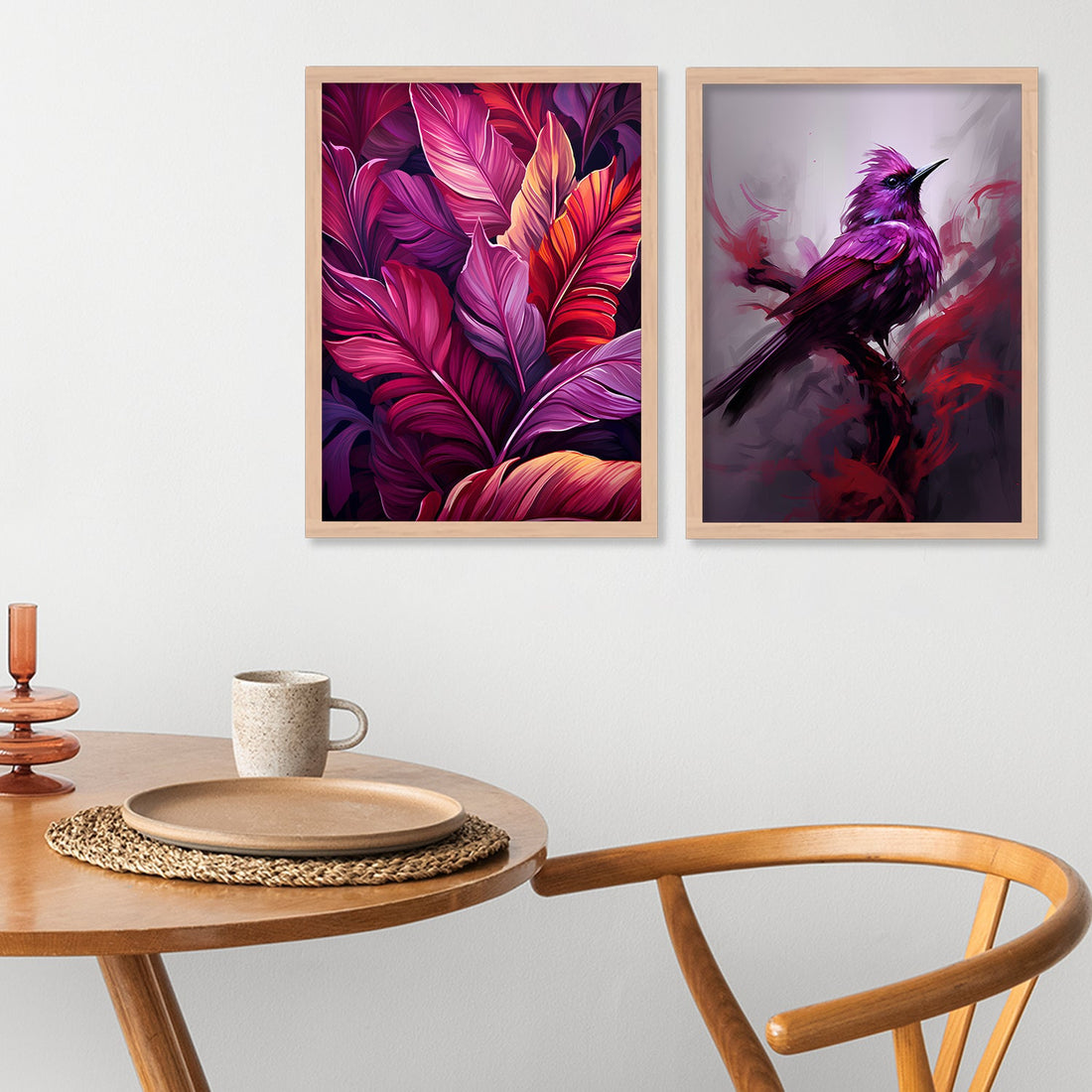 Pink Colour Leaves Art