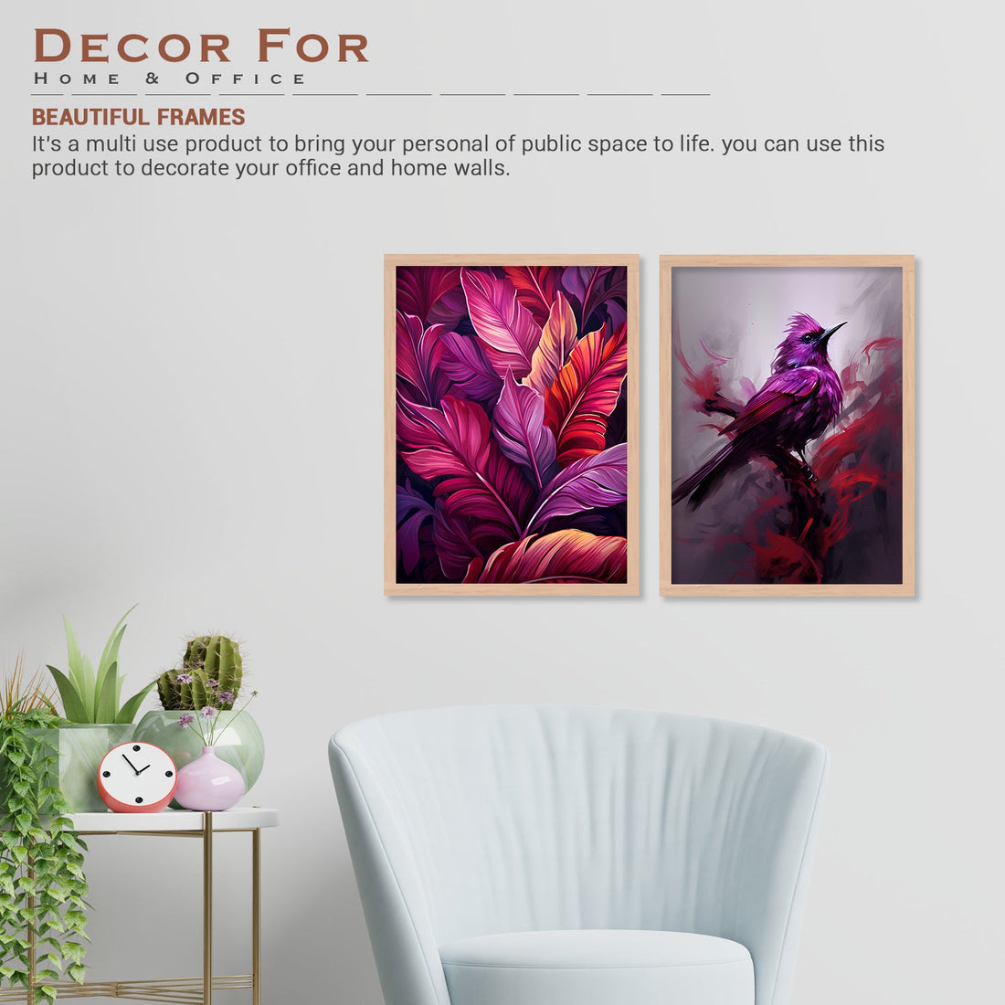 Pink Colour Leaves Art