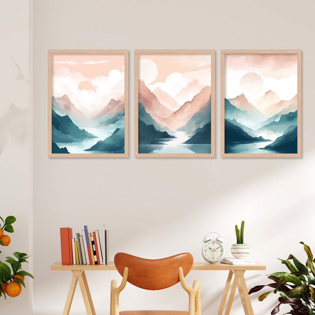 New Brush Painting Of Mountains