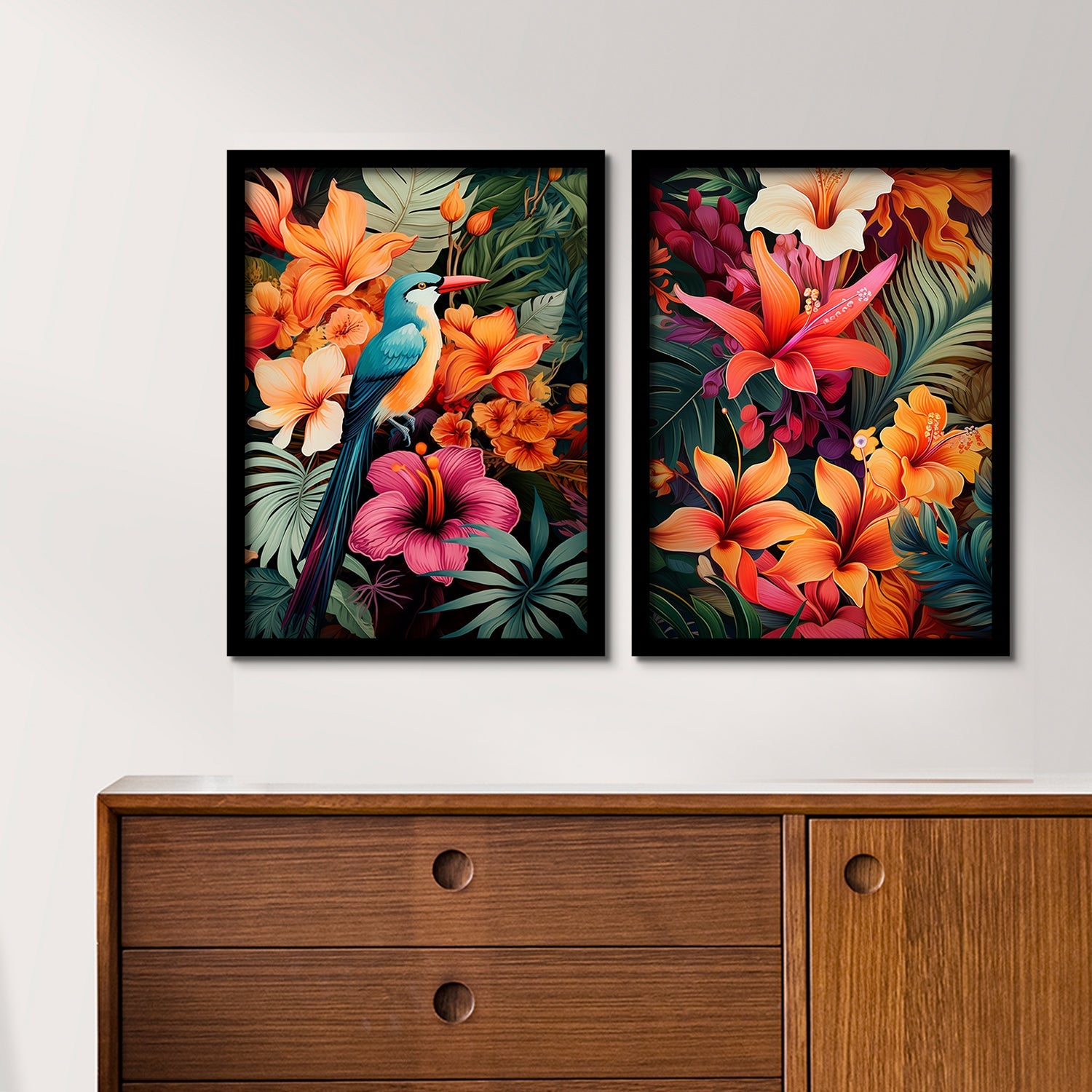 Leaves And Bird Art