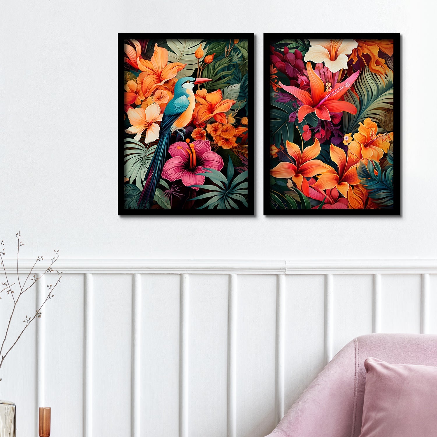 Leaves And Bird Art