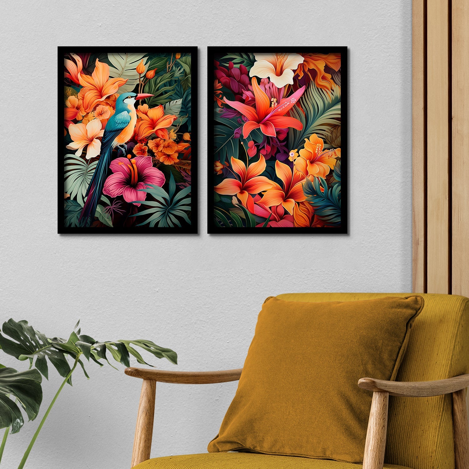 Leaves And Bird Art