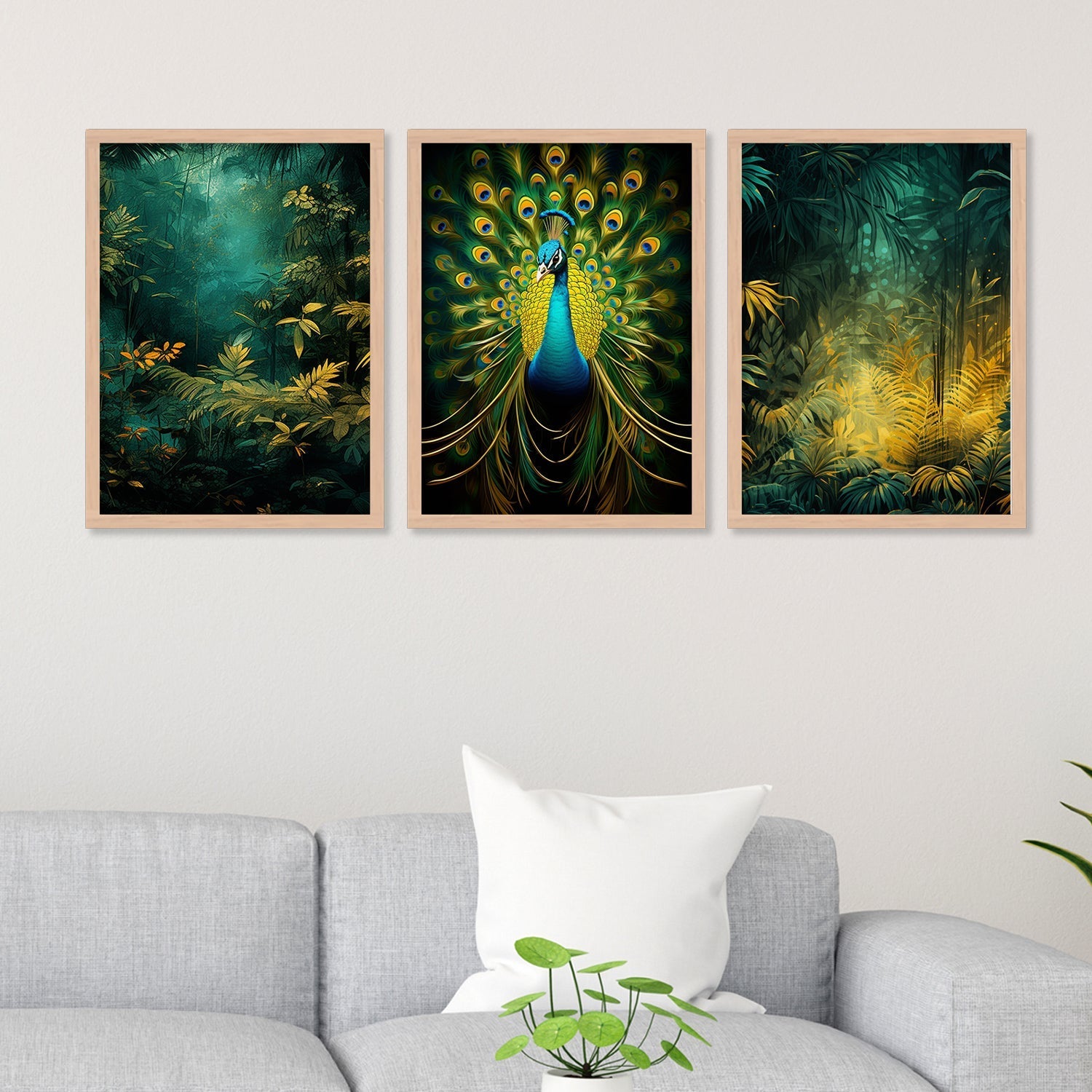 Peacock With Jungle Art