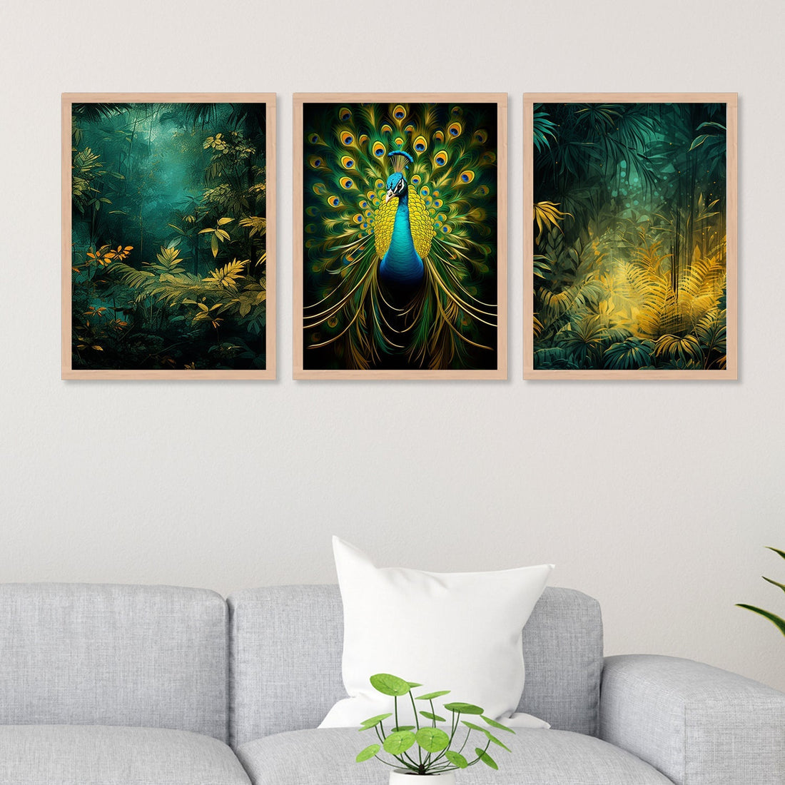 Peacock With Jungle Art