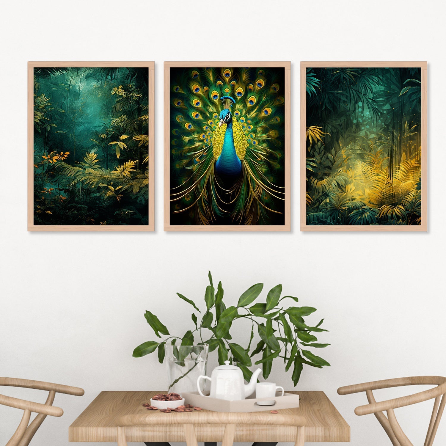 Peacock With Jungle Art