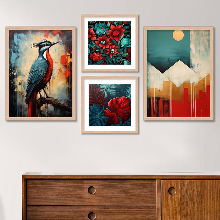 Bird With Flower Painting