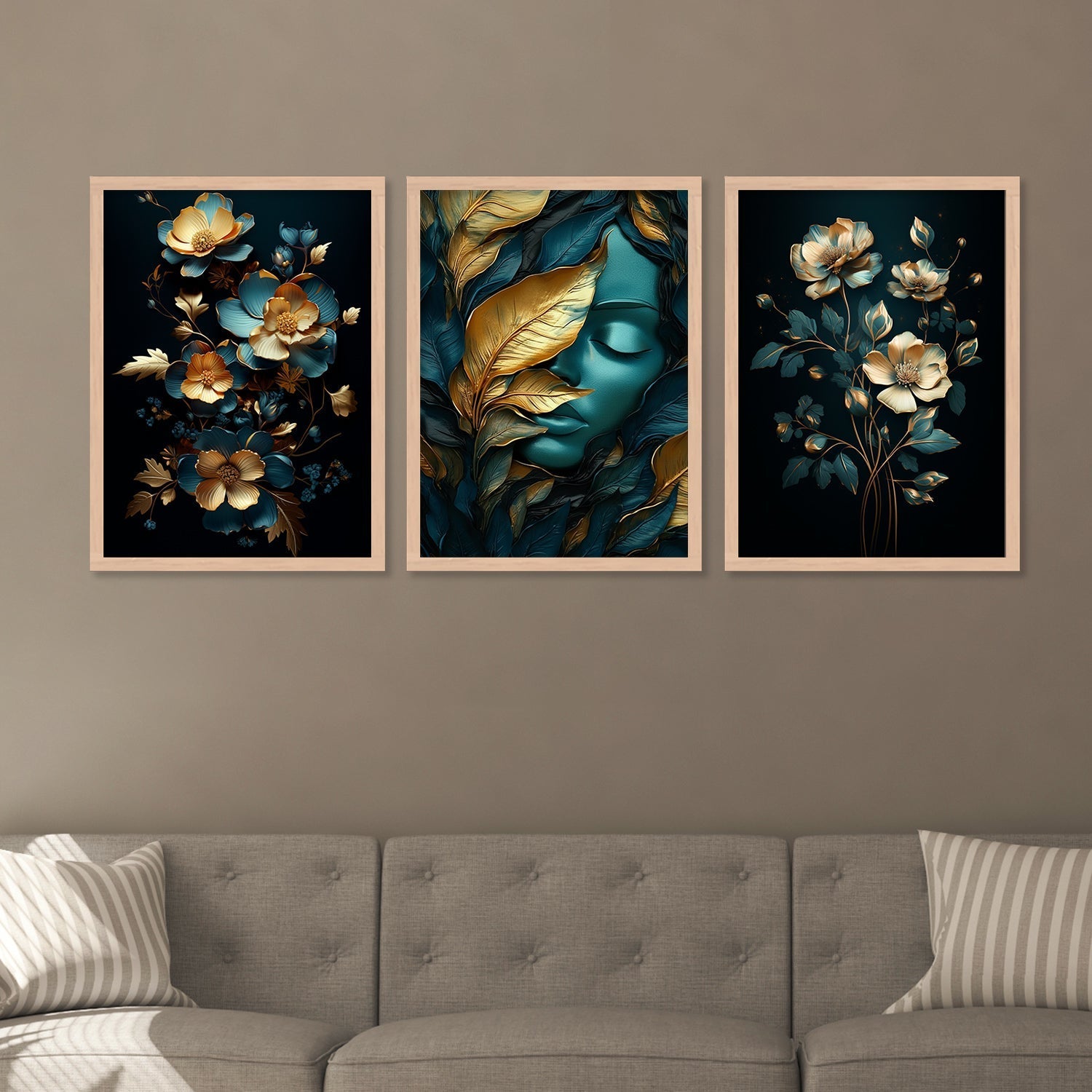 Golden And Blue Colour Design