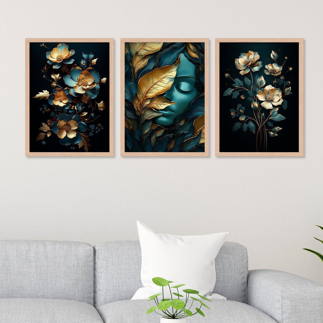 Golden And Blue Colour Design