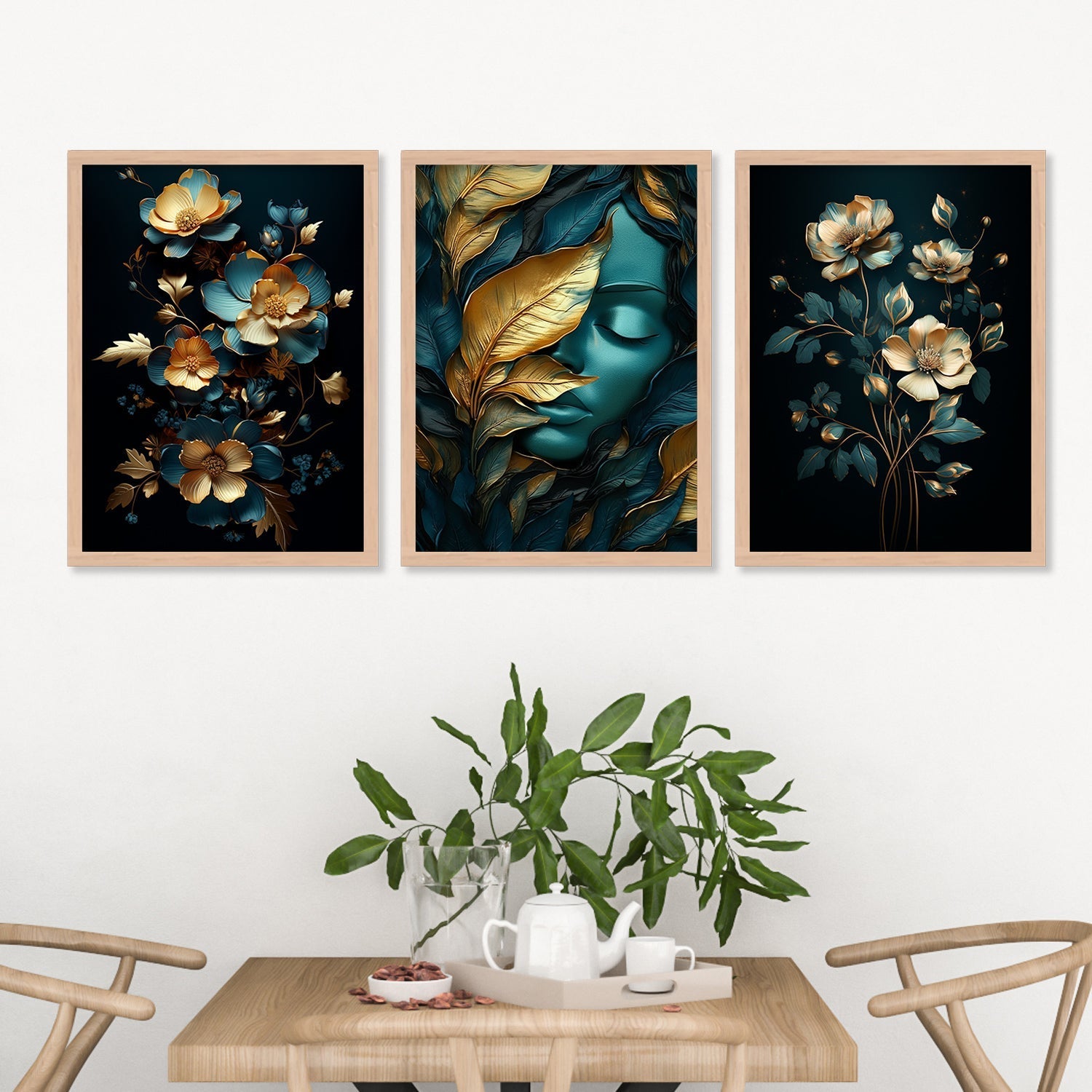 Golden And Blue Colour Design