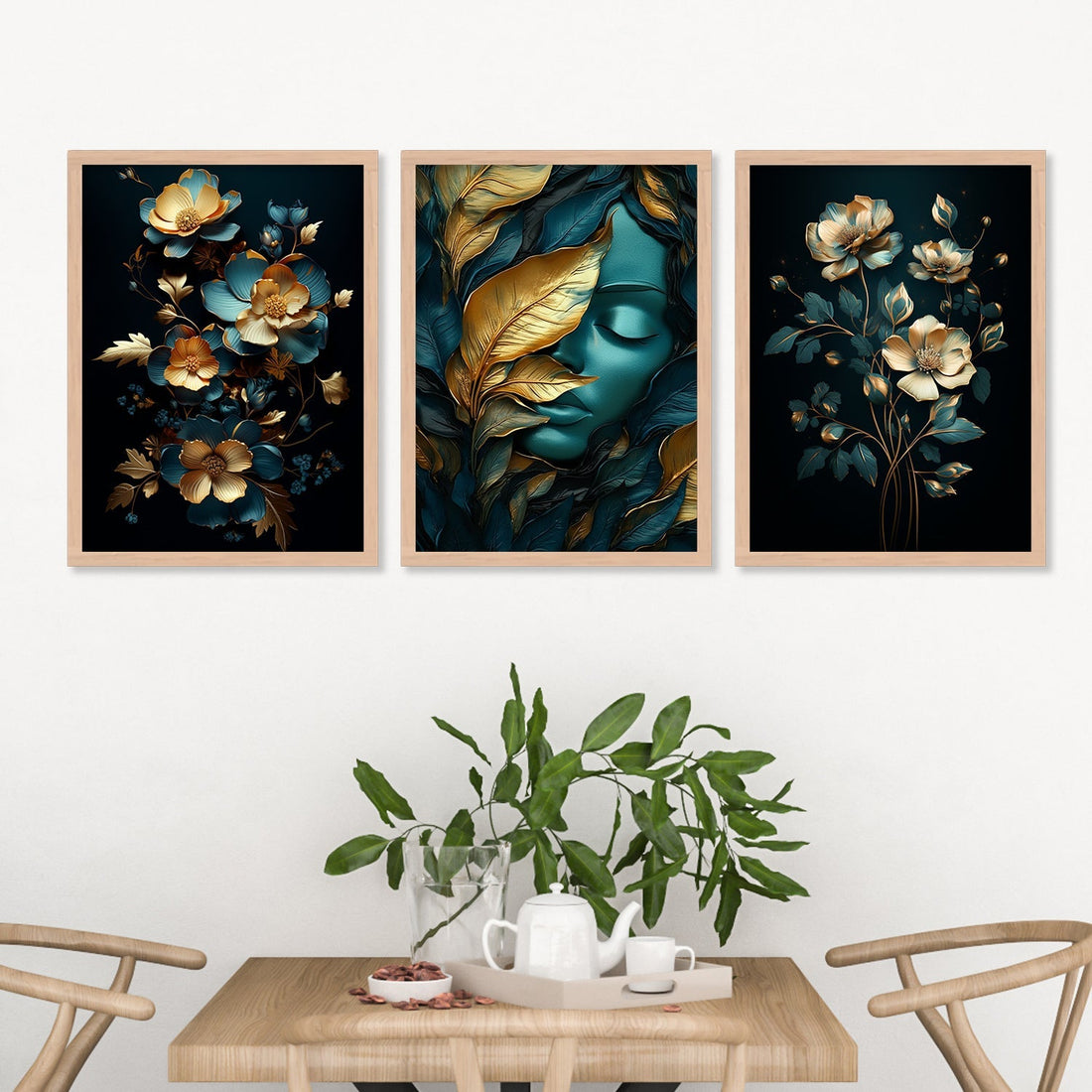 Golden And Blue Colour Design
