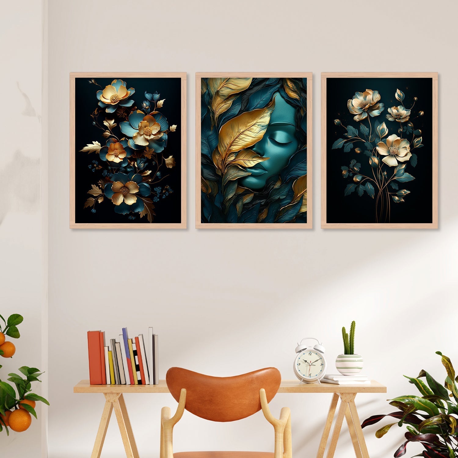 Golden And Blue Colour Design