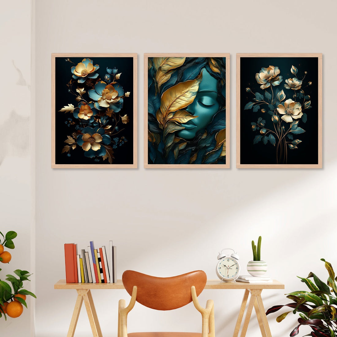 Golden And Blue Colour Design