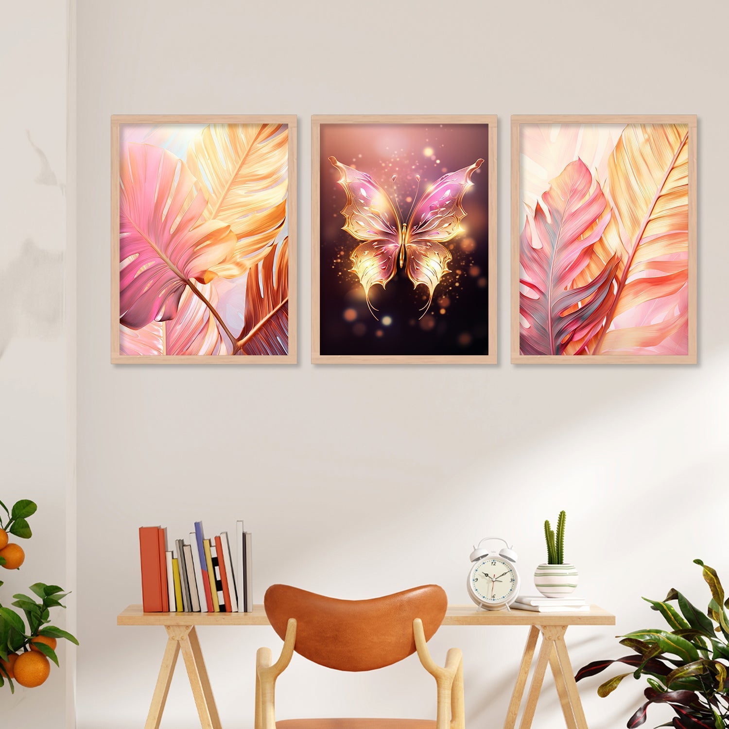 Gold And Pink Shining Butterfly