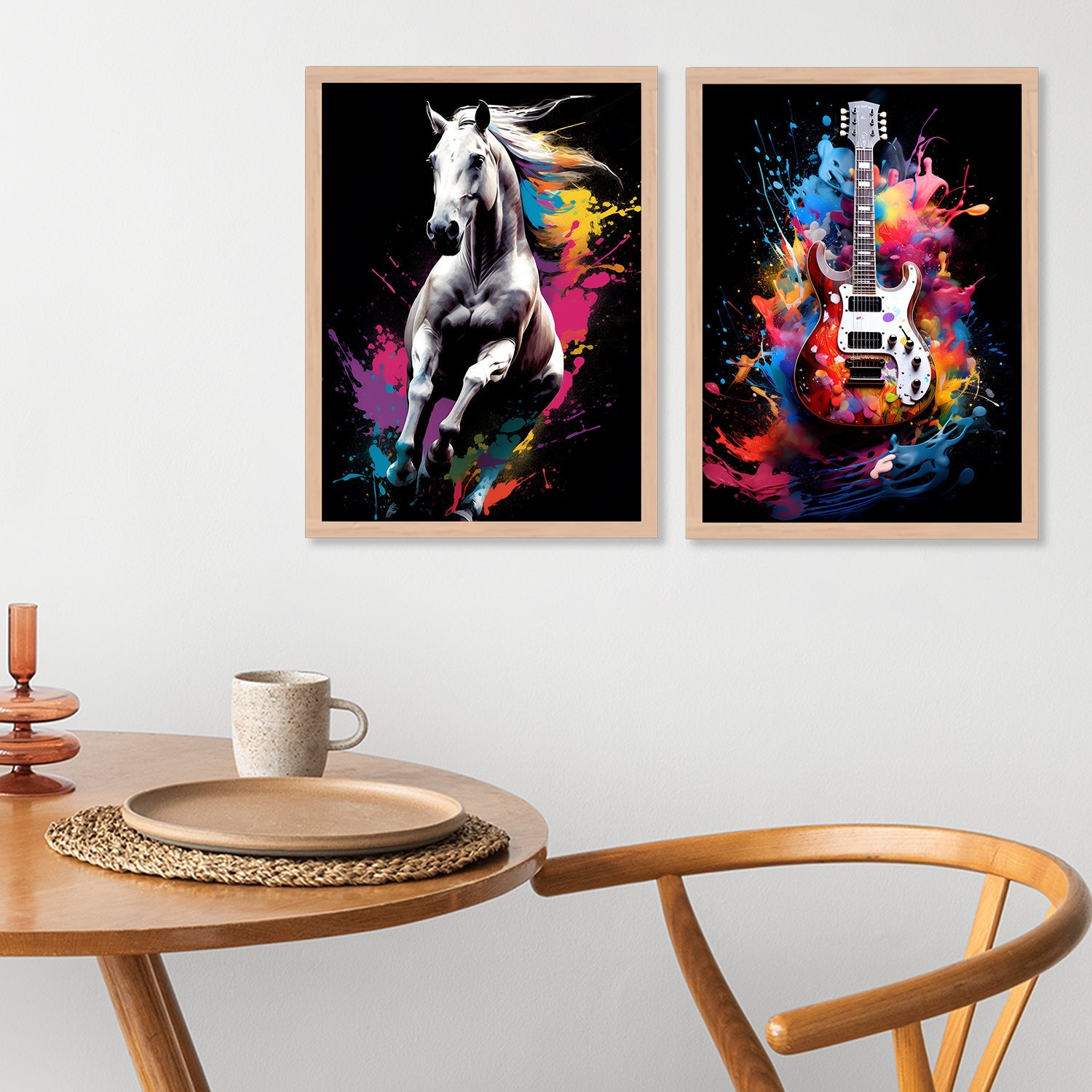 Colour Full Guitar And Horse
