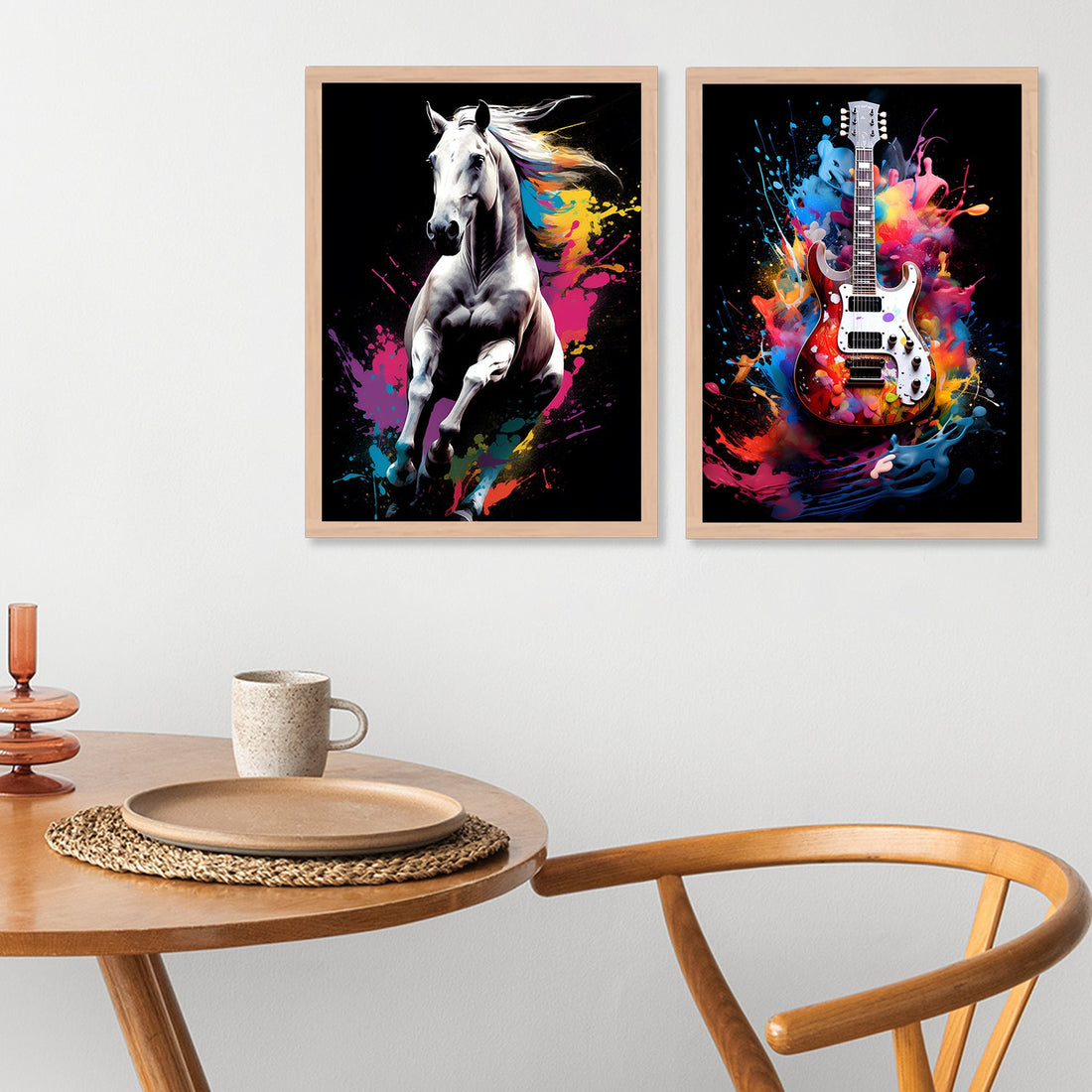 Colour Full Guitar And Horse