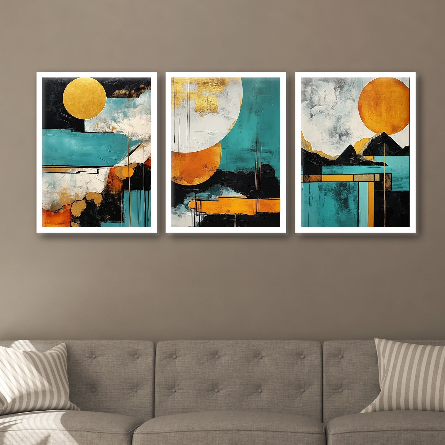 Colourfull Shapes Brush Painting Art