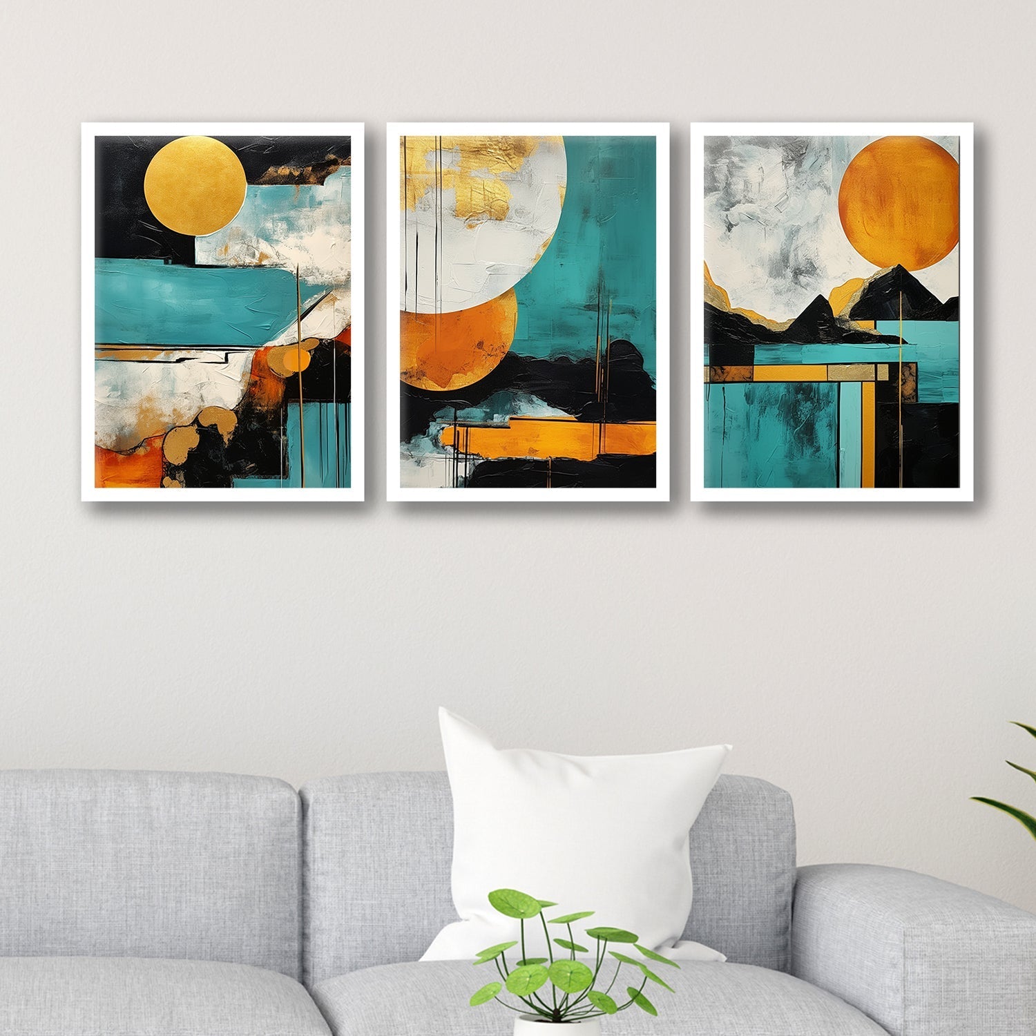 Colourfull Shapes Brush Painting Art