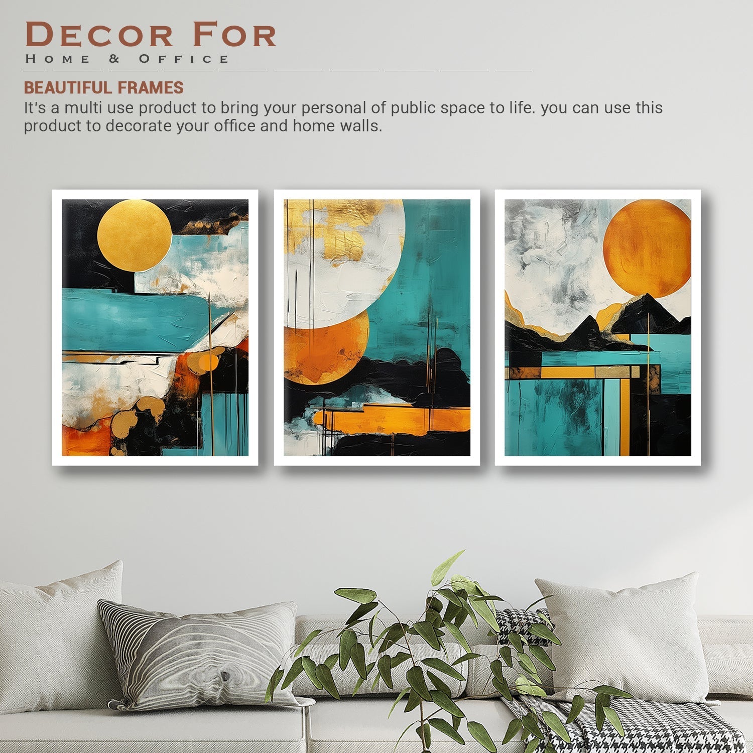 Colourfull Shapes Brush Painting Art