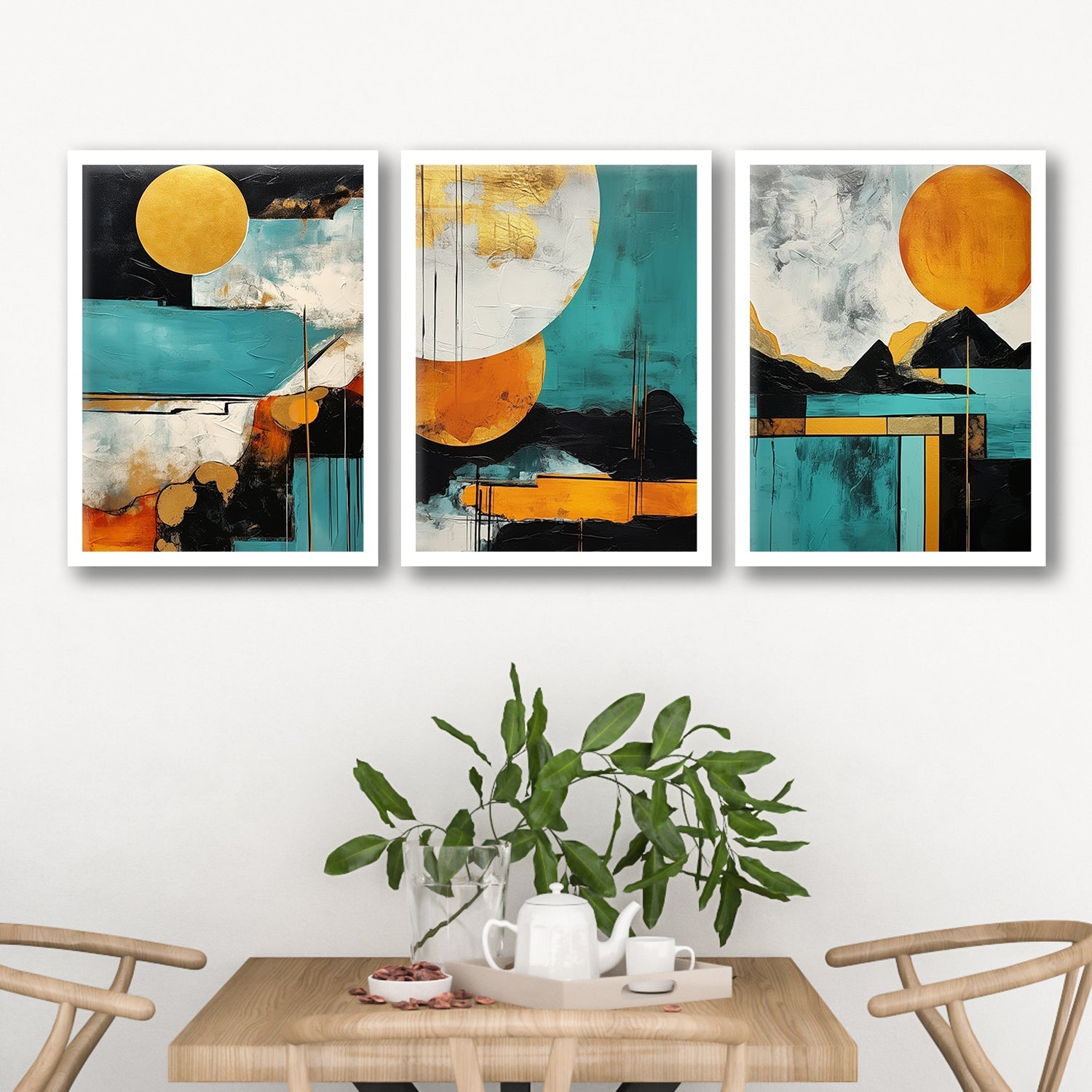 Colourfull Shapes Brush Painting Art