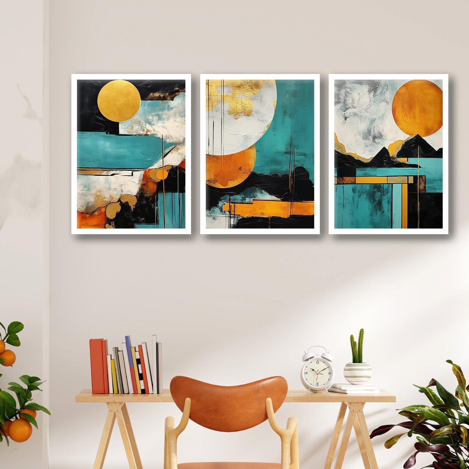 Colourfull Shapes Brush Painting Art