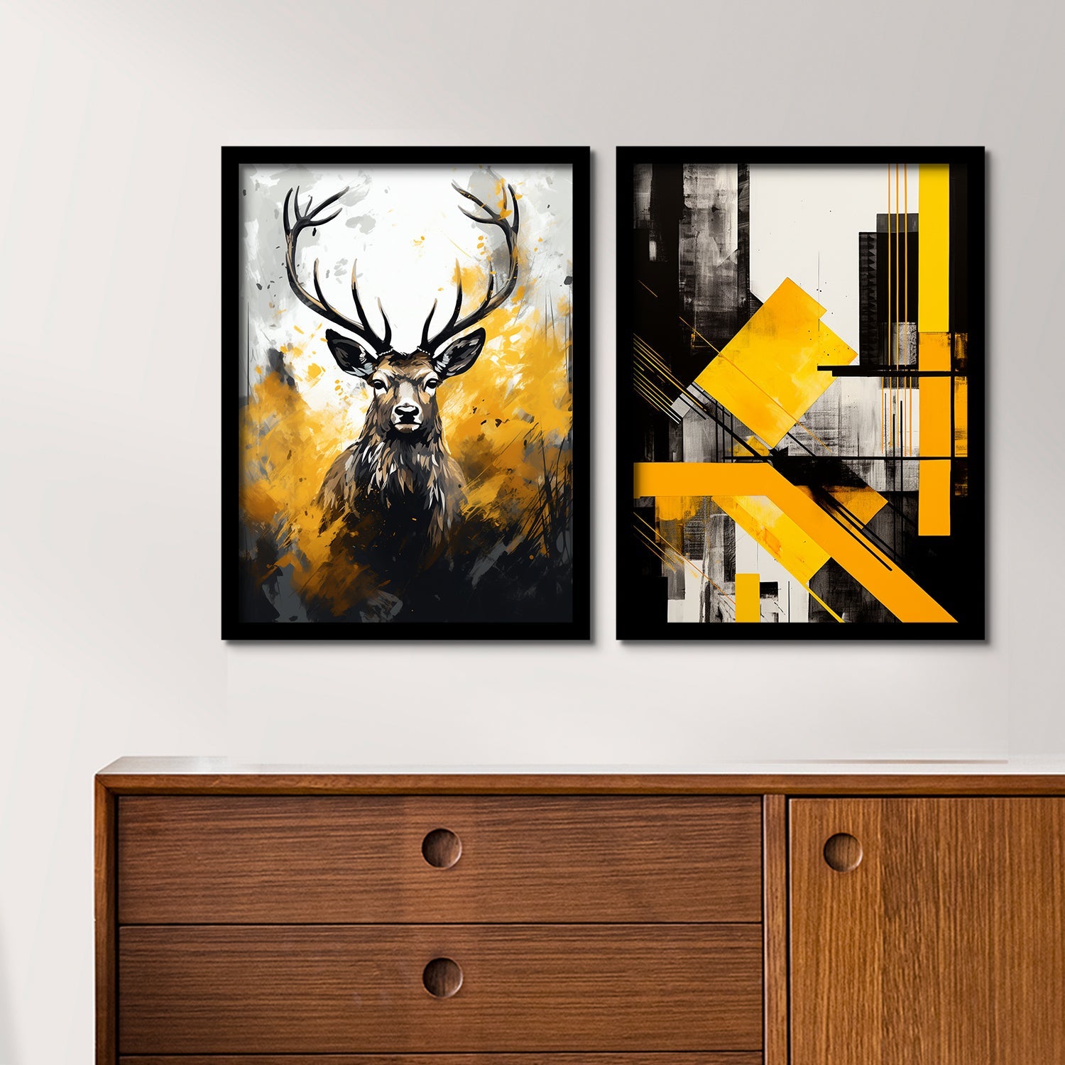 Rectangular Design With Deer