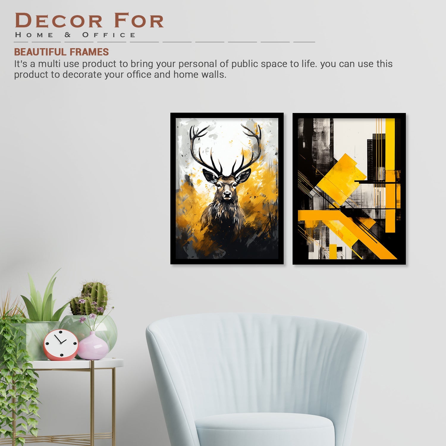 Rectangular Design With Deer