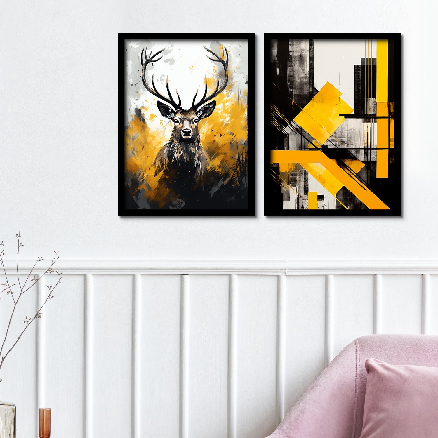 Rectangular Design With Deer