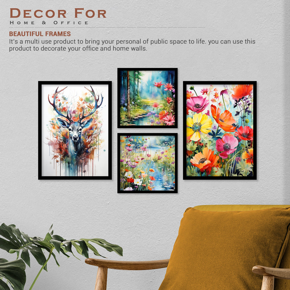 Colourfull Flower Art Wall Painting