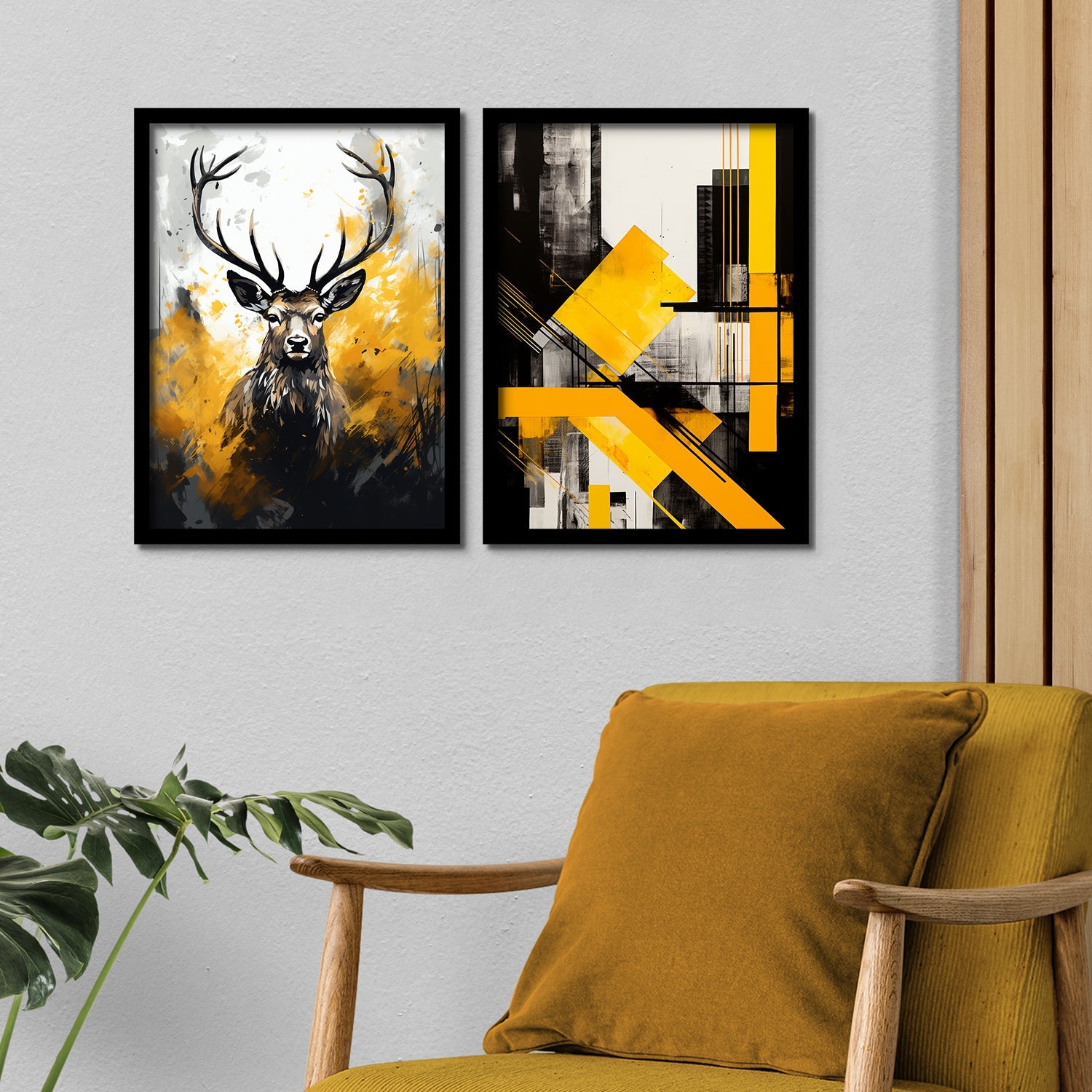 Rectangular Design With Deer