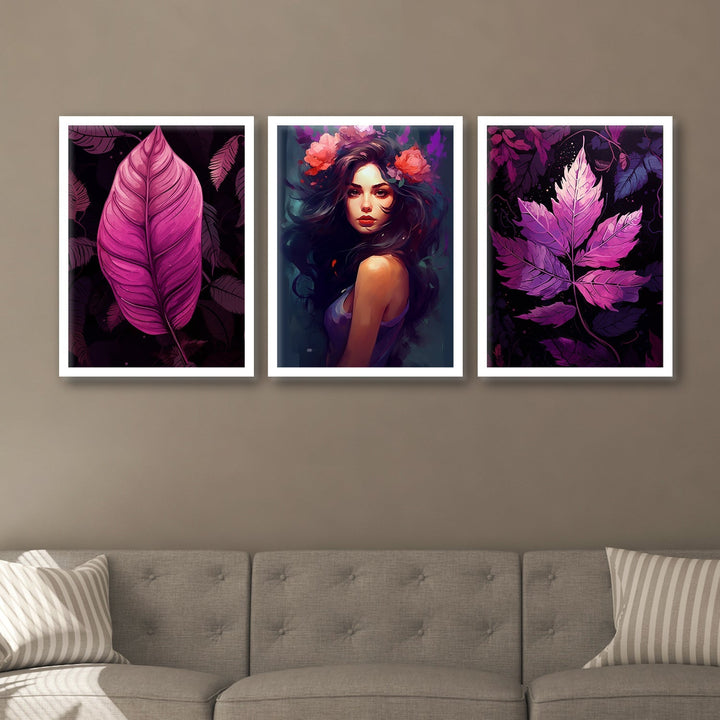 Purple Colour Leaf Art