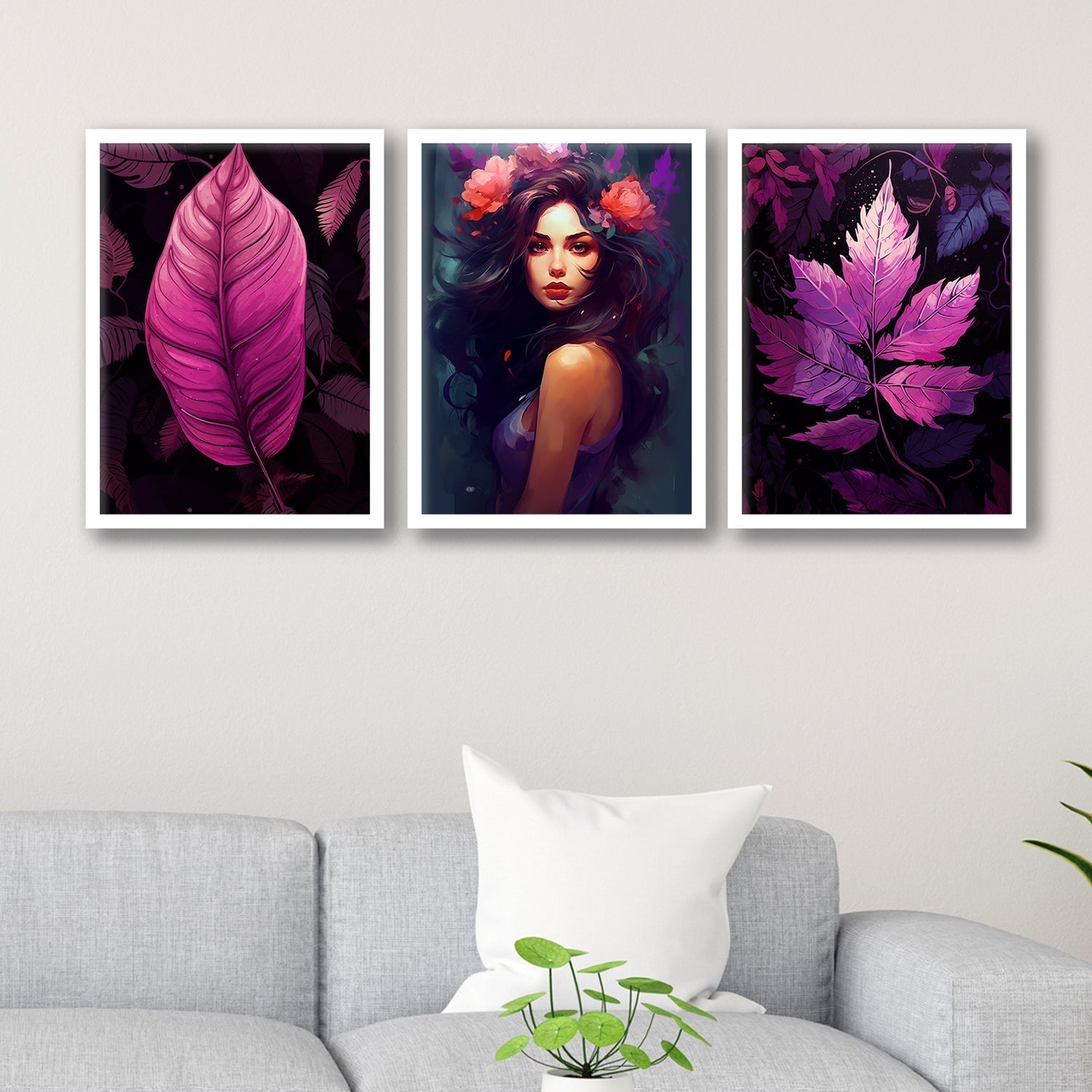 Purple Colour Leaf Art
