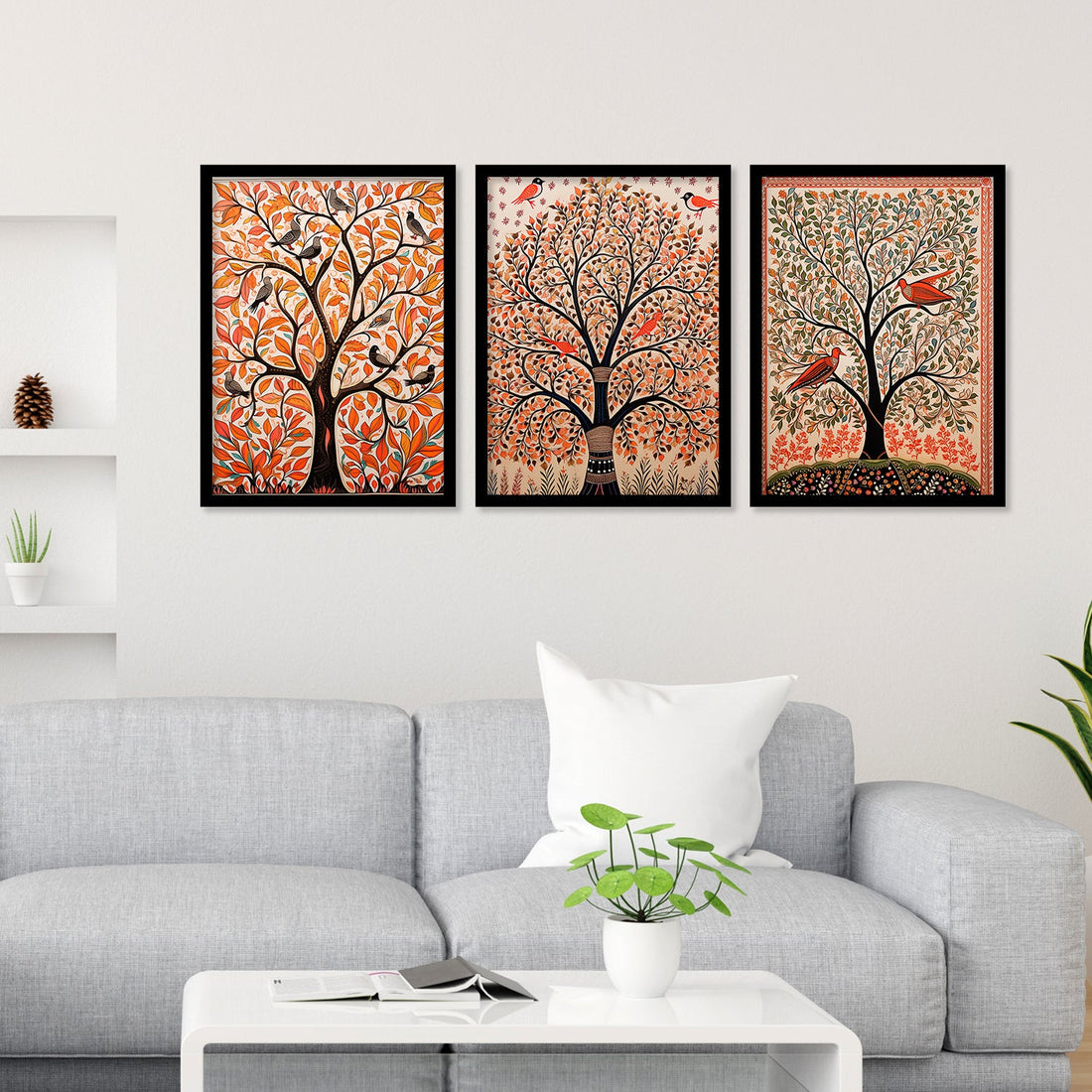Multicolour Tree Wall Painting