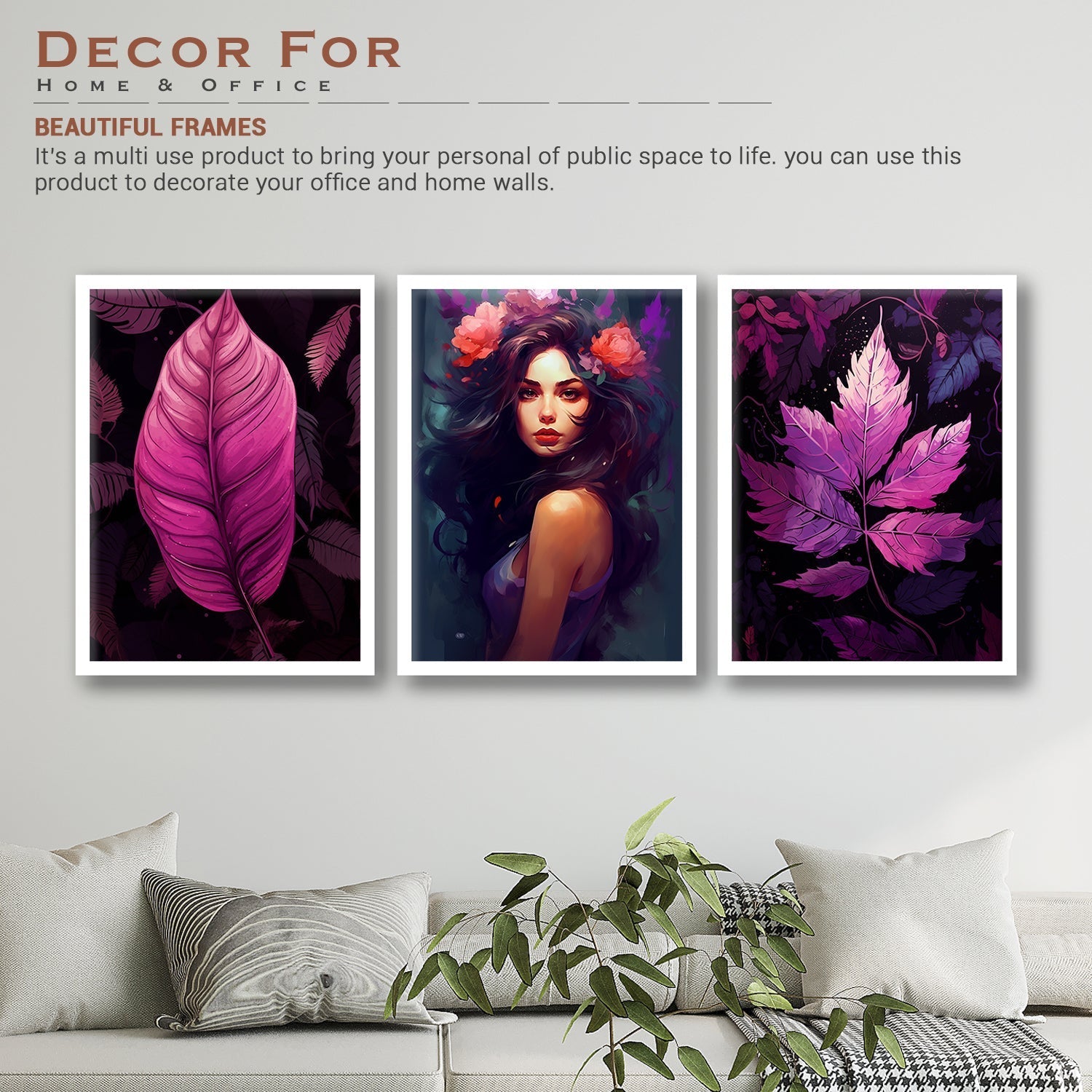 Purple Colour Leaf Art