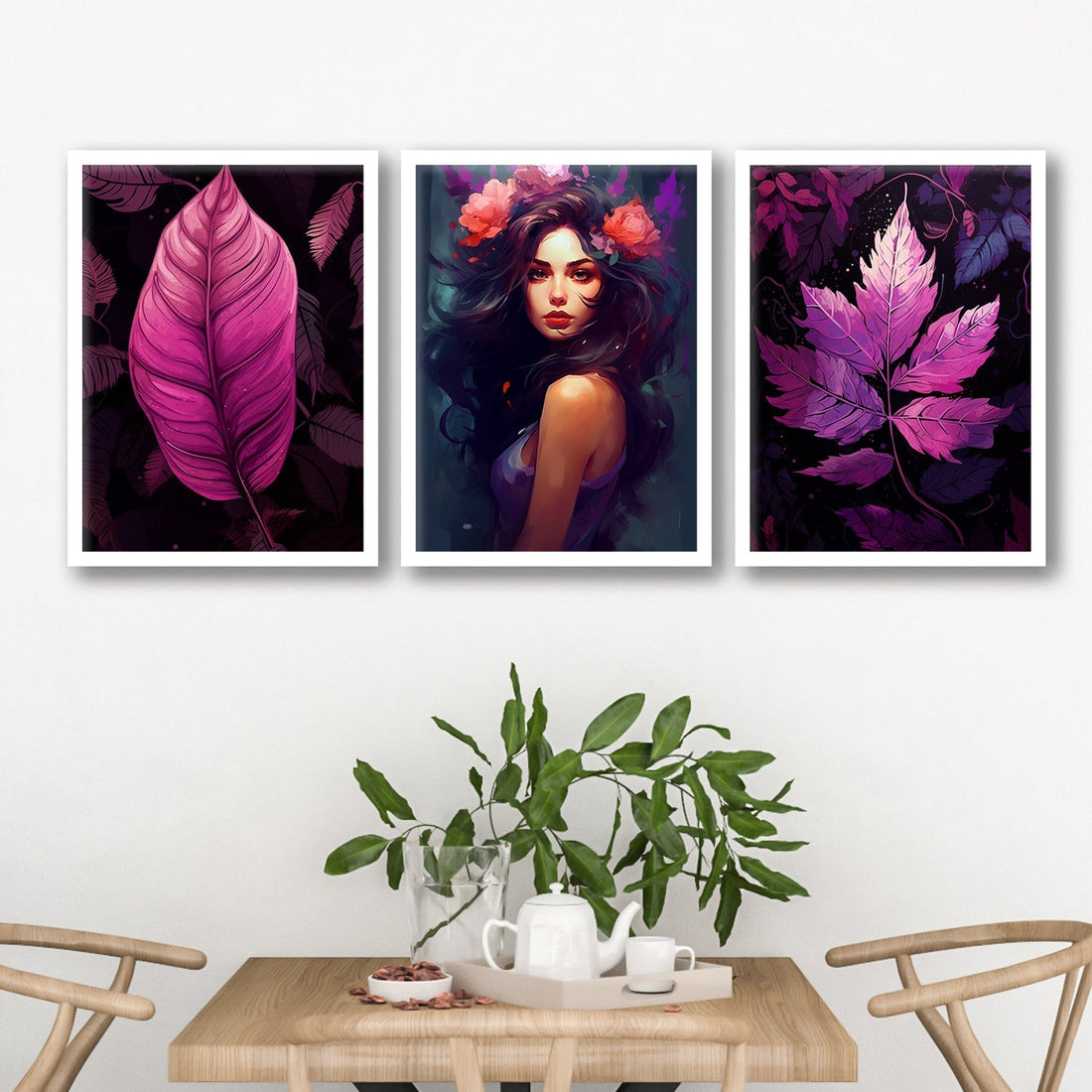 Purple Colour Leaf Art